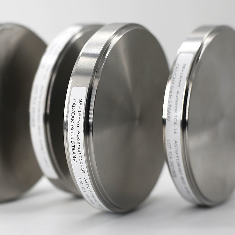Audental Gr5 CAD CAM Material de moagem dentária Titânio Disco em branco Ti Disco Titânio Blocos Disco