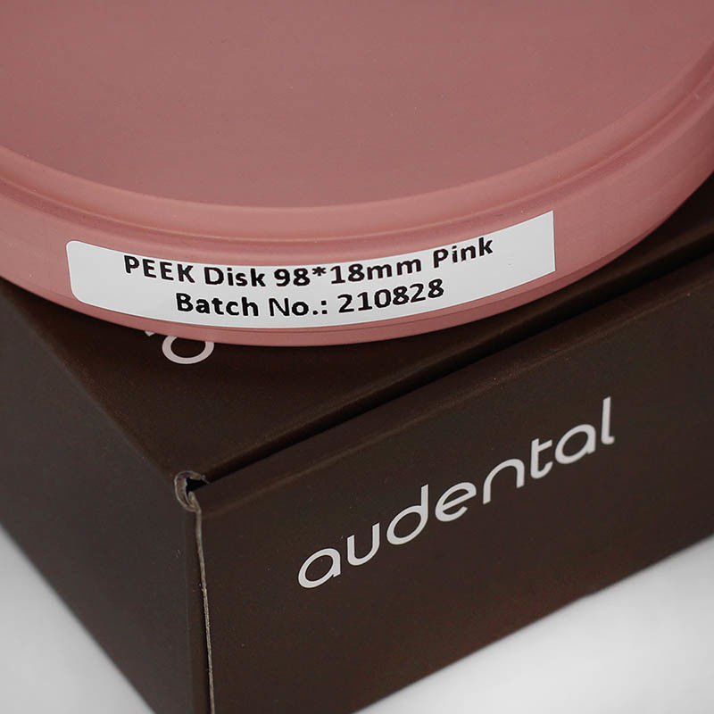 Audental 98*10mm-25mm PMMA de cor clara Blocos de disco Dental Material de laboratório Resina Disco CAD CAM Dental PMMA