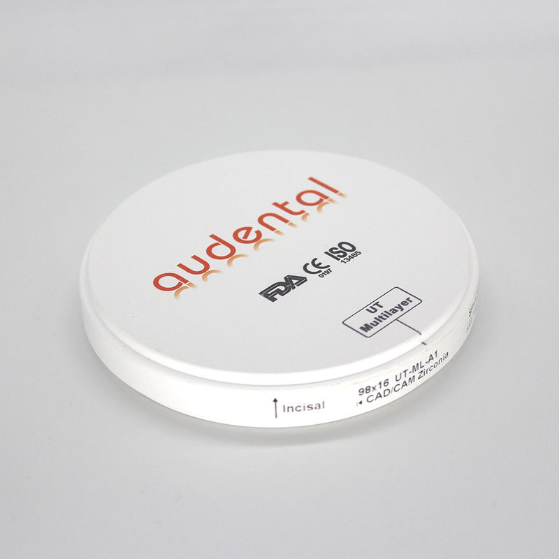 Bloco de zircônio multicamadas de espessura de 12-25 mm com resistência de 600Mpa UT ML Yttria estabilizado de zircônio
