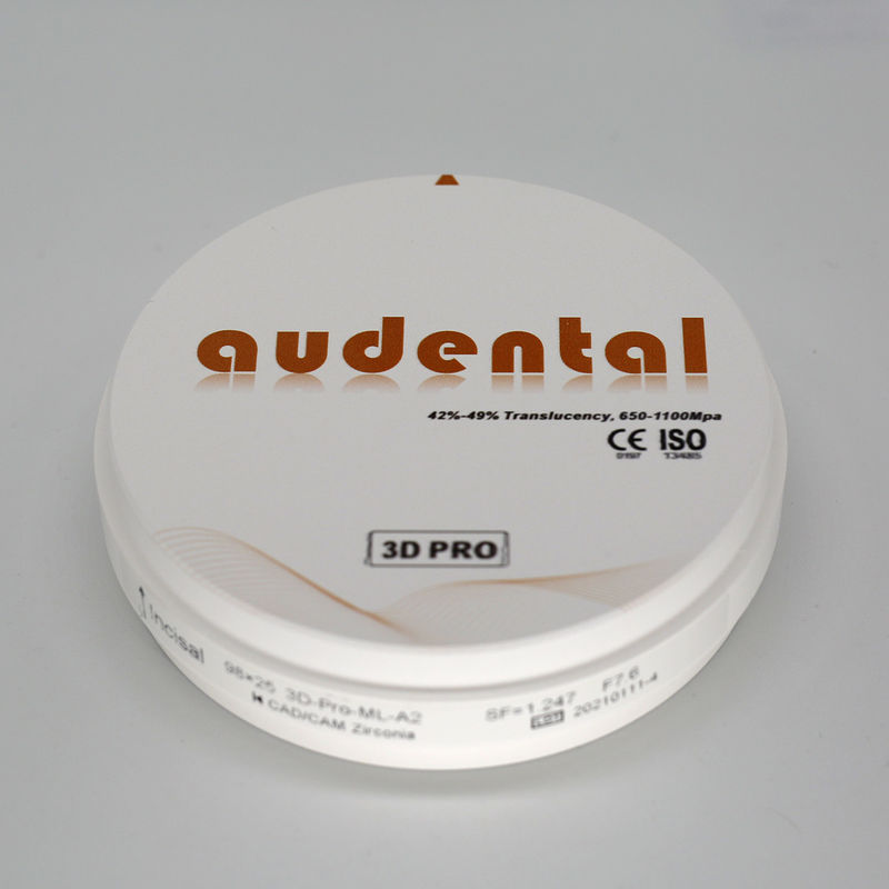 Densidade dentária cerâmica de zircônio de alta densidade após sinterização 6,0 g/cm3 Radioatividade 0,1 Bq/g