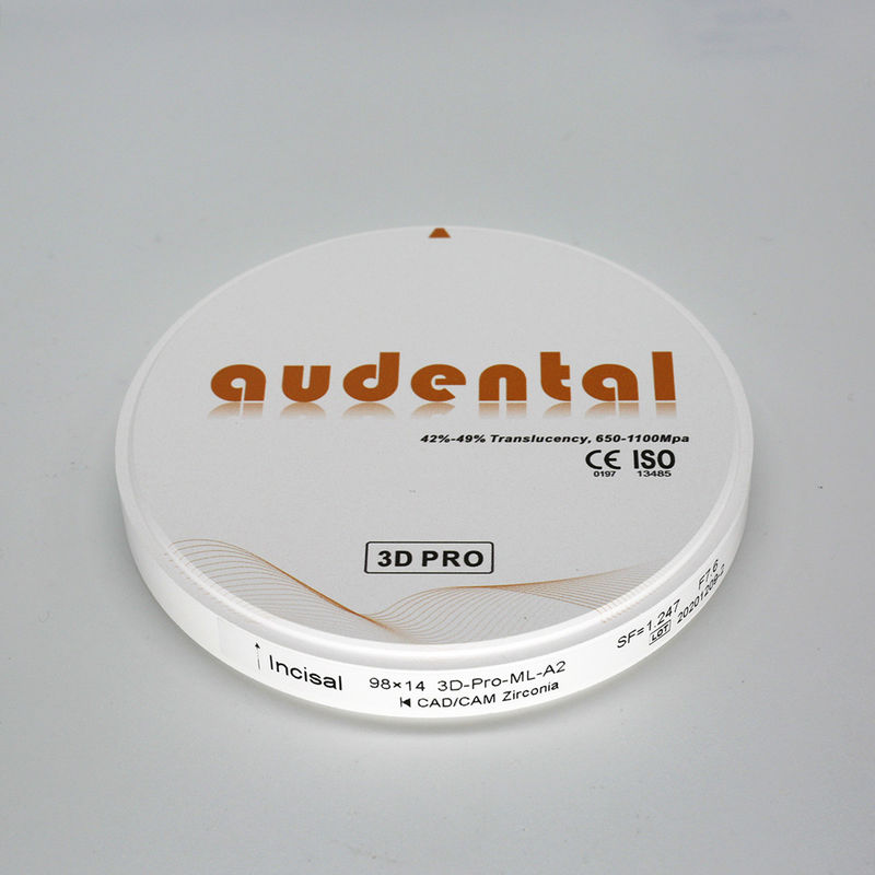 Resistência Bloco de zircônio dentário em Vita16 Branqueador4 tons Superfície lisa Vantagem multicamadas