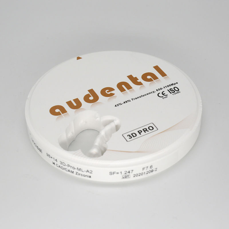 650-1100Mpa Dental Zirconia Block Vita16 Bleach4 Color OEM/ODM Disponível