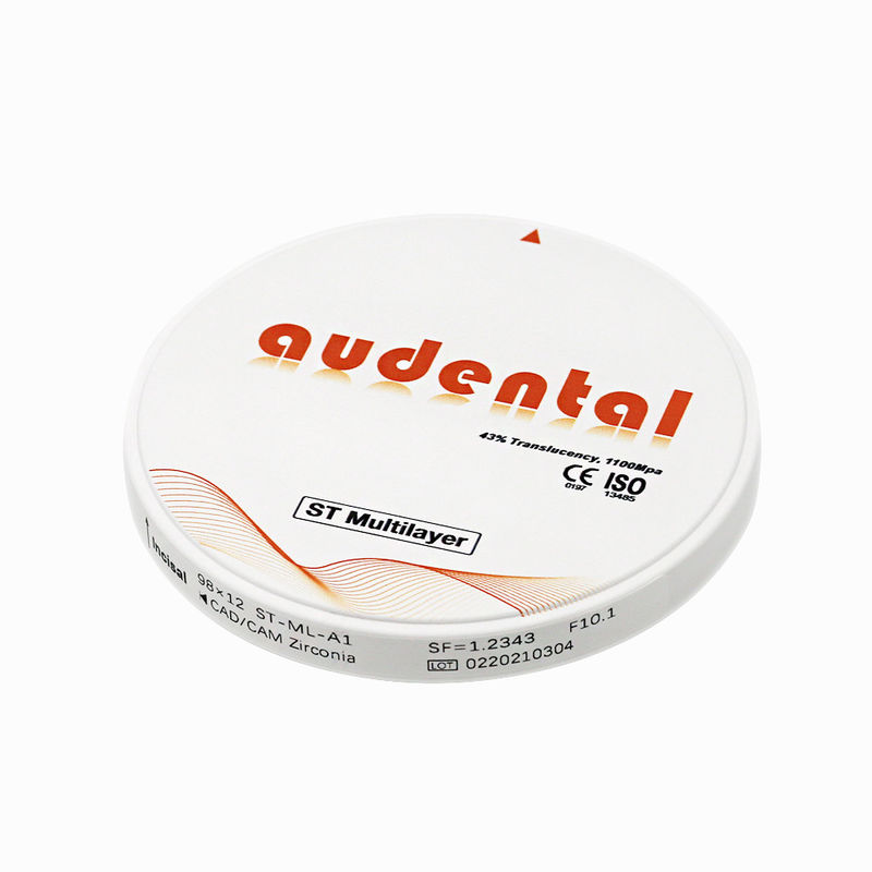Superfície lisa Vita 16 Disco redondo ST-Plus Bloco de zircônio multicamadas 900Mpa Resistência flexural 46% Translucidez