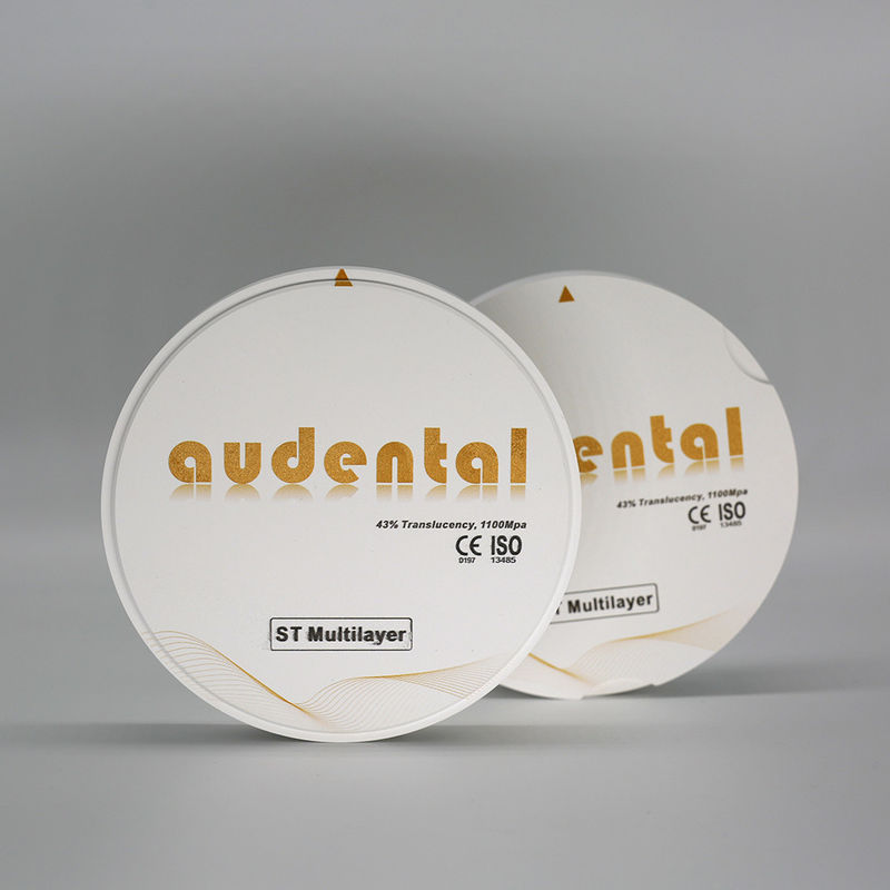 46% Translúcido ST-Plus Multicamadas Zircônio Redondo Disco Bloco Liso Vita 16 Sombra para Restaurações Dentárias