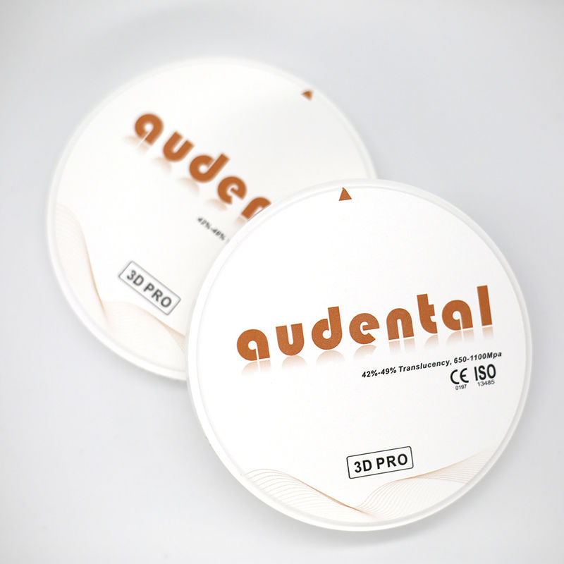 Audental 3D Pro 8 camadas Dental Zirconia Disc 98/95/92mm OEM ODM para Consumo Dental