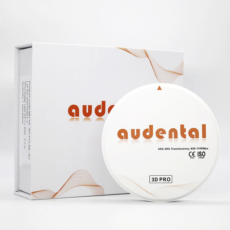 3d Pro CAD CAM Dental Blank Dental Zirconia Disc 98/95/92mm Audental Ce Certificado ISO Padrão