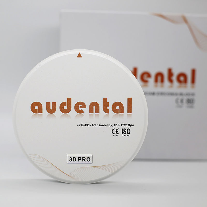 Audental 3d Pro Zirconia Bloco 1200Mpa 98mm CAD CAM Sistema Dental Laboratório Materiais 10-30mm para coroa interna