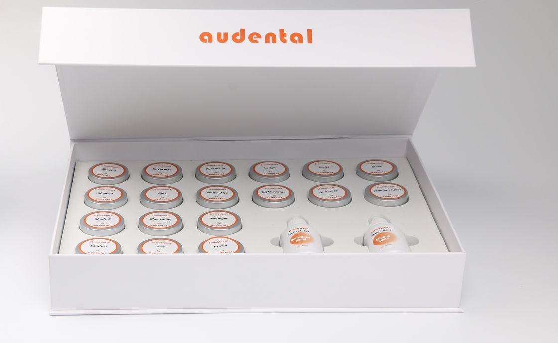 Conjunto de pasta de esmaltes para equipamentos de laboratório dentário alcançar o efeito ideal em uma coloração