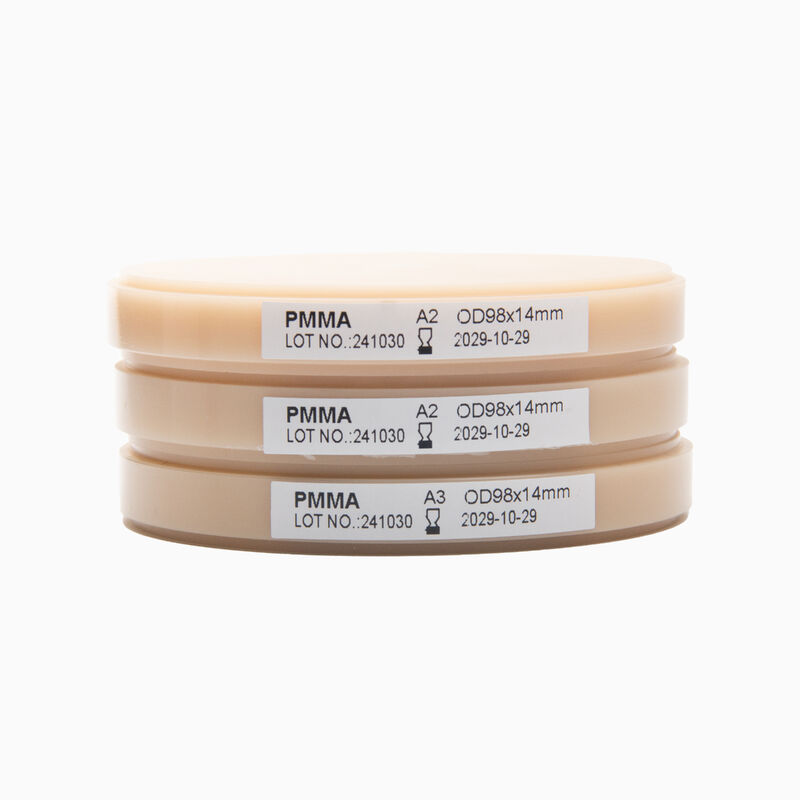 Bloco de PMMA Dental Rosa-A2 Durável e Resistente à Água para Restaurações Fortes e Robustas