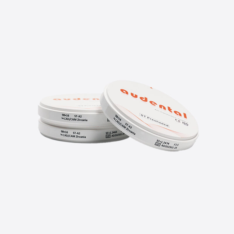 Pre Shaded Zirconia Block Featuring 1100 MPa Strength and 43 Percent Translucency for Natural Looking Dental Restorations