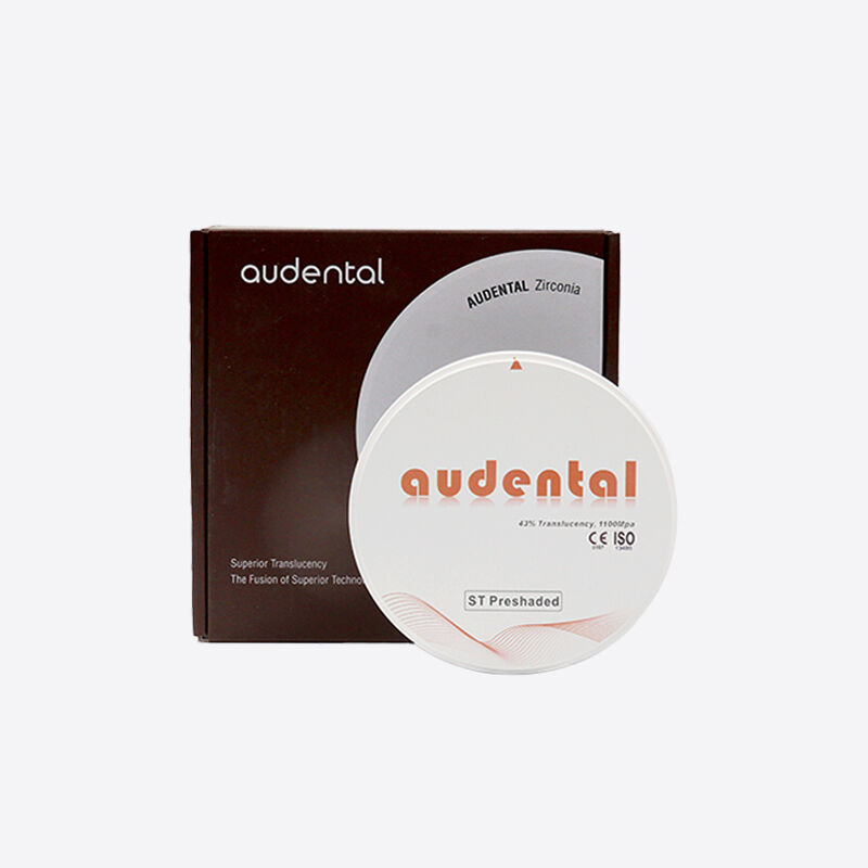 Bloco de zircônio pré-sombra oferecendo material biocompativel e excelente comportamento óptico para restaurações dentárias naturais