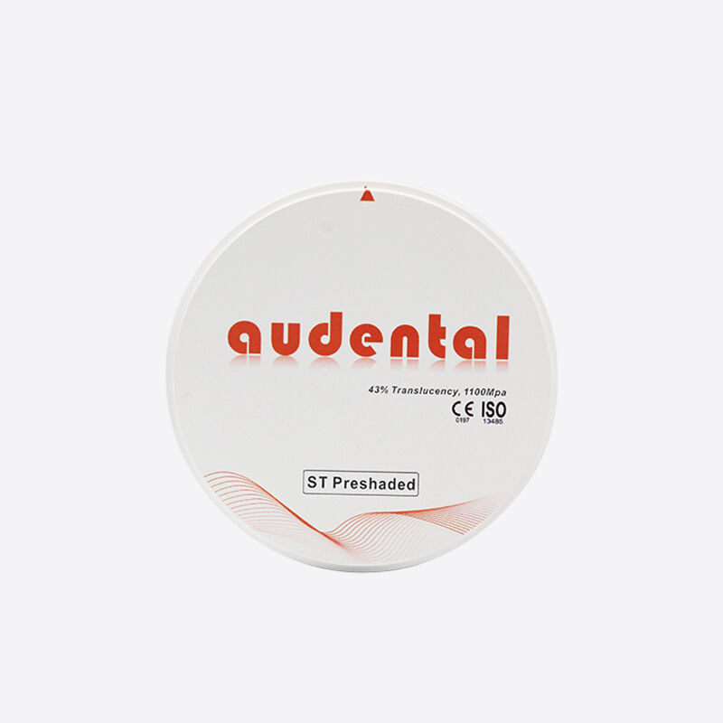 Bloco de zircônio pré-sombra oferecendo material biocompativel e excelente comportamento óptico para restaurações dentárias naturais