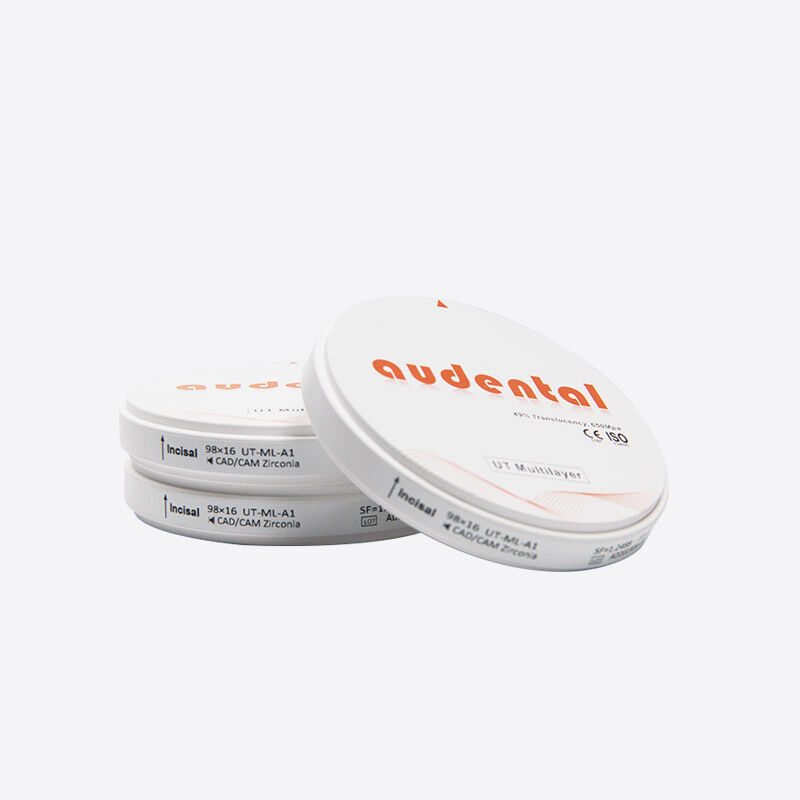Bloco de zircônio de várias camadas com alta resistência flexural e translucidez para restaurações dentárias de aparência natural