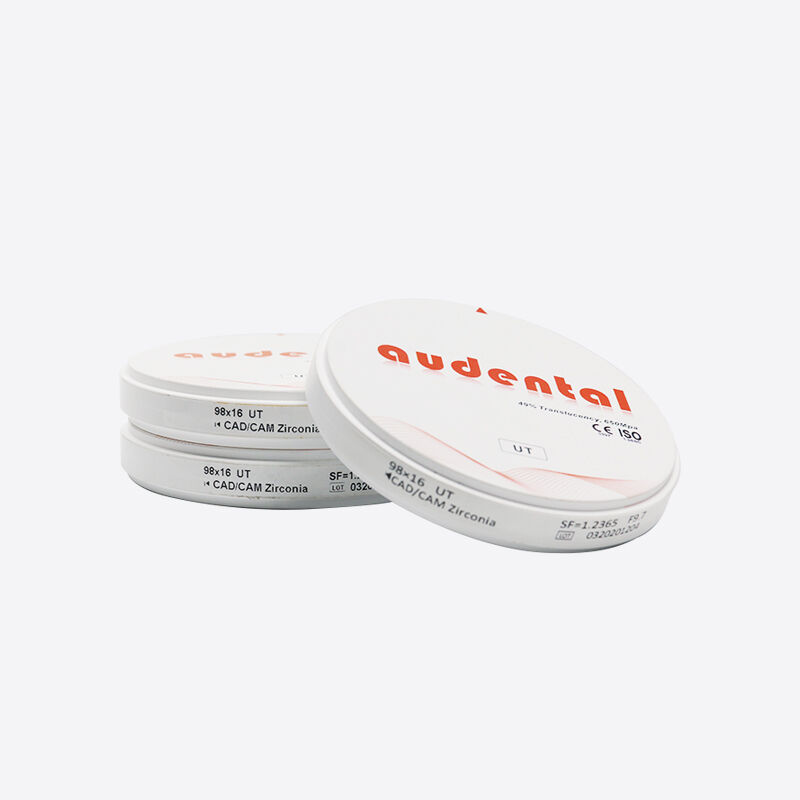 Bloco de zircônio dentário Compostação de alta pureza com ZrO2 HfO2 Y2O3 para desempenho de sinterização e excelente resistência flexural de 1350 MPa