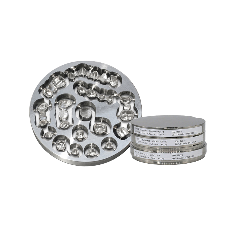 Disco de liga dentária de bloco de cobalto cromo para sistema CAD CAM que oferece resistência à corrosão, maquinabilidade e resistência mecânica