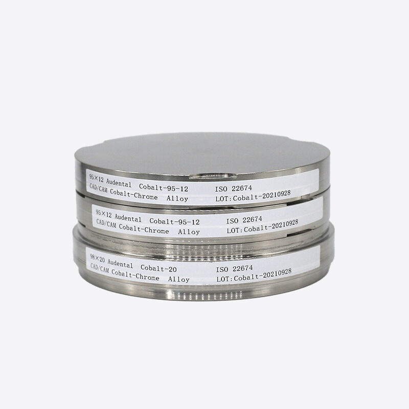 Disco de liga dentária de bloco de cobalto cromo para sistema CAD CAM que oferece resistência à corrosão, maquinabilidade e resistência mecânica