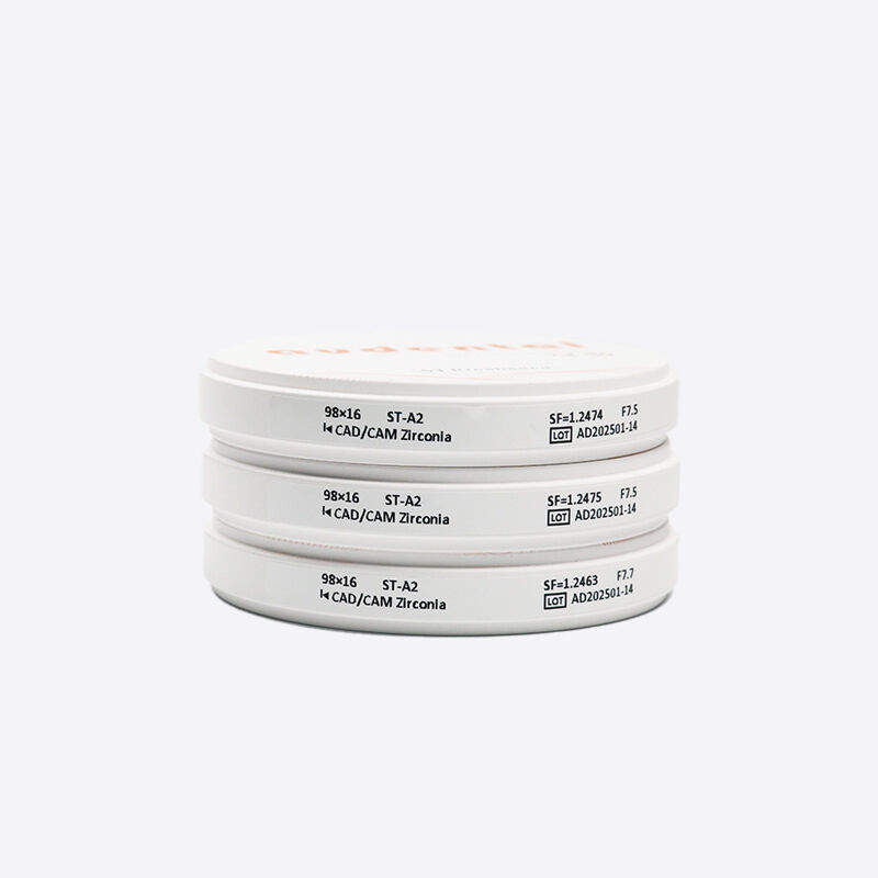 Bloco de Zircônia Pré-Sombreado Proporcionando Resultados de Cor Previsíveis e Uniformes em 16 Cores VITA Completas para Restaurações Dentárias