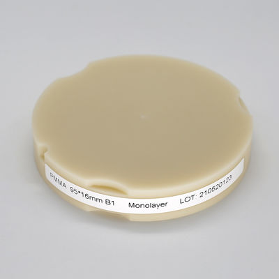 Bloco de moagem dentária de 95 mm PMMA Disco Mono PMMA em branco