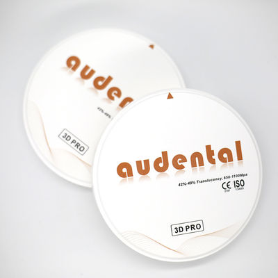 CE branco dental do sistema aberto do bloco 92mm do CAD CAM da pro zircônia de Audental 3D