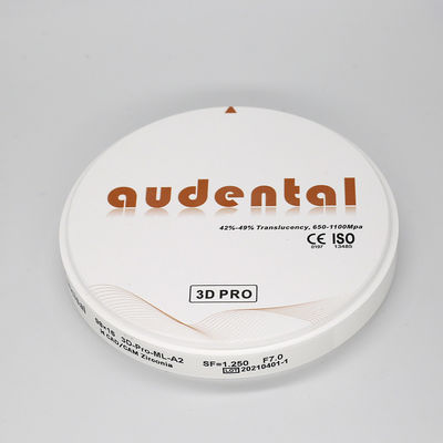 Blocos de zircônio audental de 98 mm de alta resistência 650-1100Mpa Bloco de zircônio branco para laboratório dentário CAD CAM Sistema de fresagem
