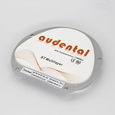 Disco redondo de zircônio translúcido ST multicamadas resistência flexural para restaurações dentárias 1100Mpa