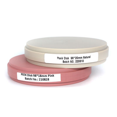 Bloco PEEK Amarelo Rosa Branco Natural para Coroas e Pontes Temporais