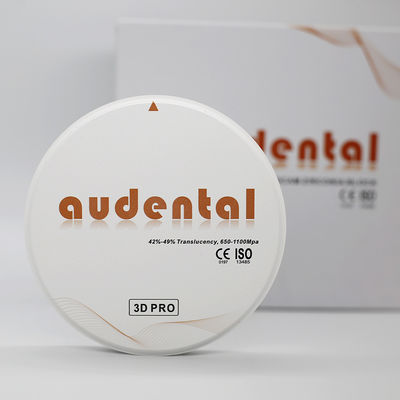 Audental 3d Pro Zirconia Bloco 1200Mpa 98mm CAD CAM Sistema Dental Laboratório Materiais 10-30mm para coroa interna