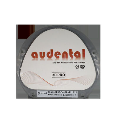 Bloco de zircônio dentário branco em branco 3D para estética e função superiores