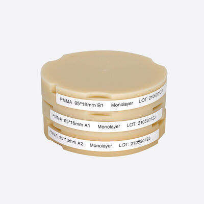 Material de fresagem para laboratório odontológico Pink-A2 PMMA Block para dentaduras completas, tamanho e formato 98mm/95mm