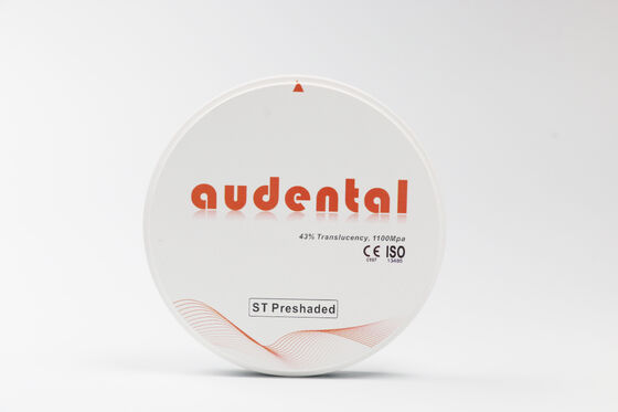 Bloco de zircônio pré-sombra fornecendo precisão de cor uniforme e alta translucidez para restaurações dentárias de aparência natural